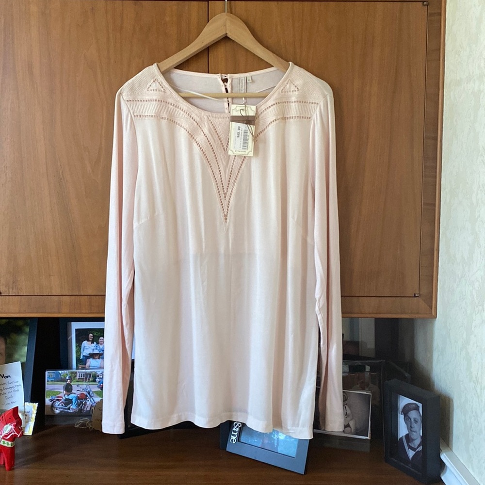 Cream Elegant Pink Women's Top